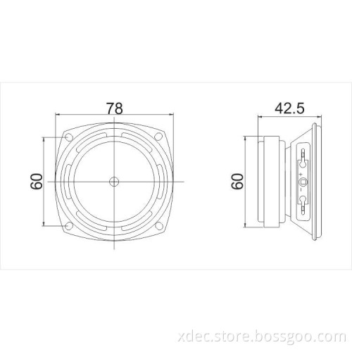 3 inch 78mm 8 ohm 15w midbass speaker